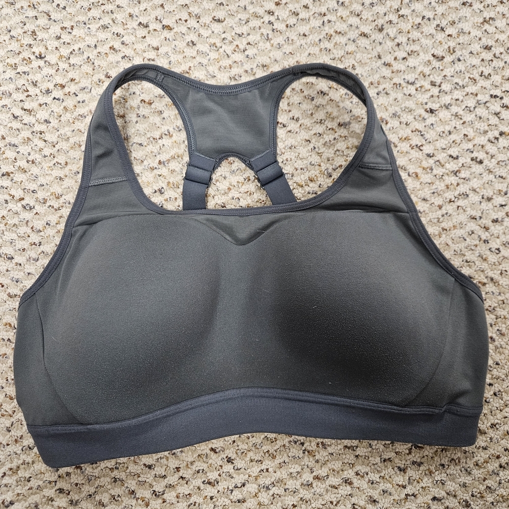 Gymshark Racerback High Support Sports Bra Gray Molded Cups Wireless Size L